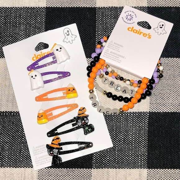 Claire's 2 Piece Halloween Accessories Bundle NWT! GLOW In The DARK! 🖤🧡 - Picture 5 of 11